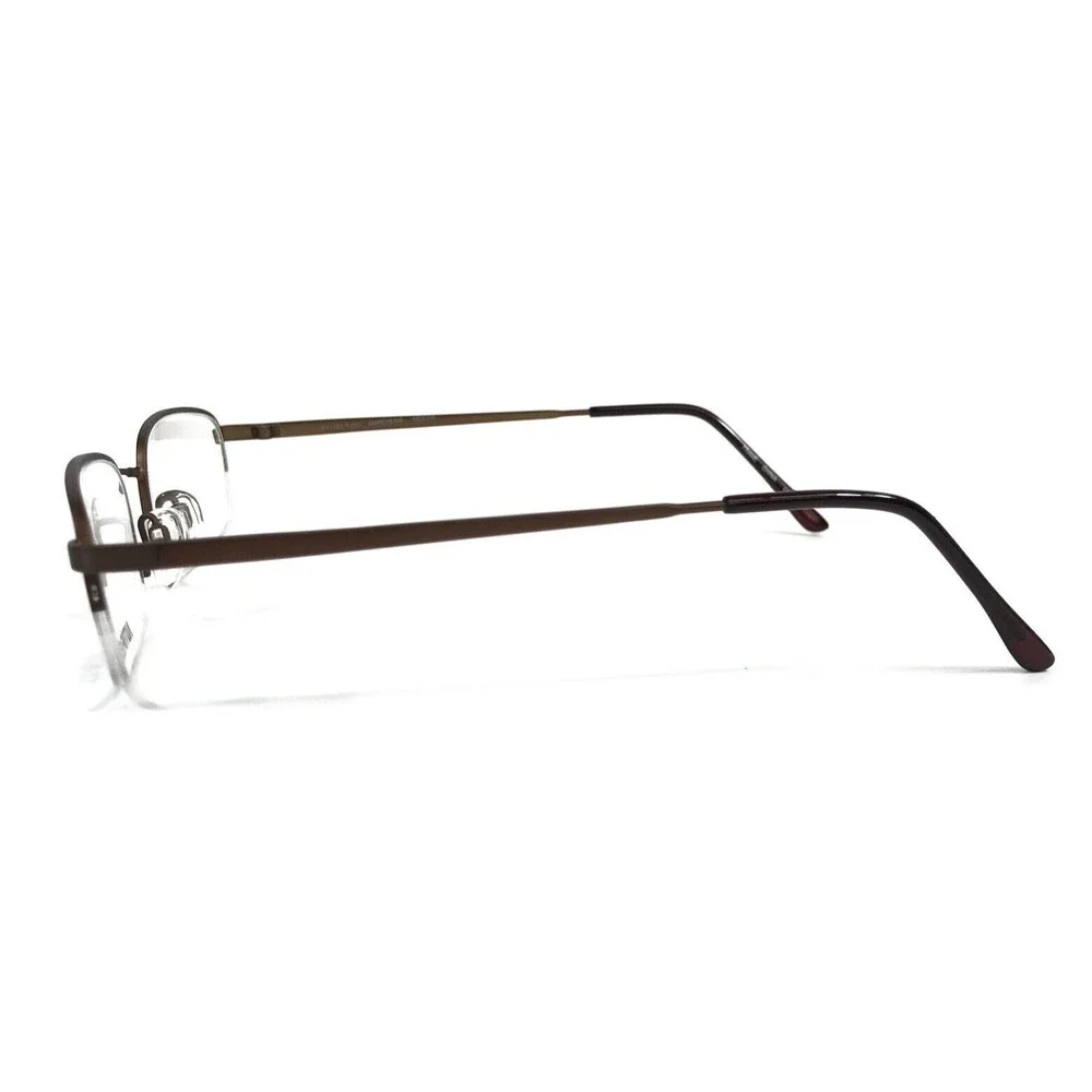 Autoflex with Flexon Eyeglasses Frames 63 MOCHA Brown Square Half Rim 51-20-140